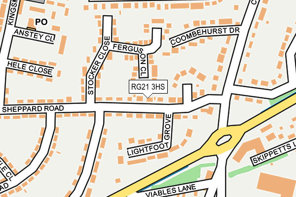 RG21 3HS map - OS OpenMap – Local (Ordnance Survey)