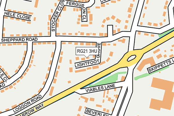 RG21 3HU map - OS OpenMap – Local (Ordnance Survey)