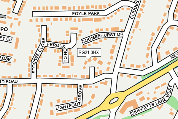 RG21 3HX map - OS OpenMap – Local (Ordnance Survey)