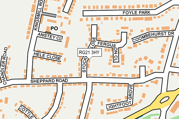 RG21 3HY map - OS OpenMap – Local (Ordnance Survey)