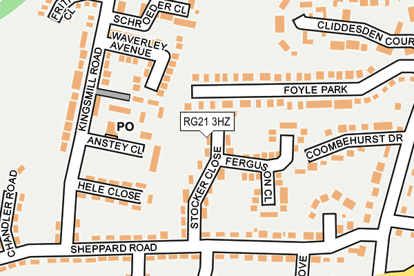 RG21 3HZ map - OS OpenMap – Local (Ordnance Survey)