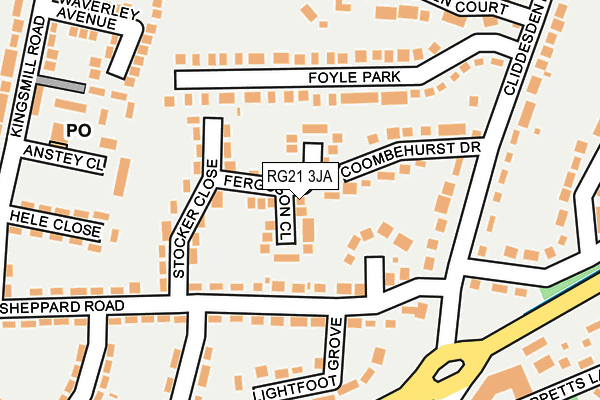 RG21 3JA map - OS OpenMap – Local (Ordnance Survey)