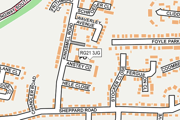 RG21 3JG map - OS OpenMap – Local (Ordnance Survey)