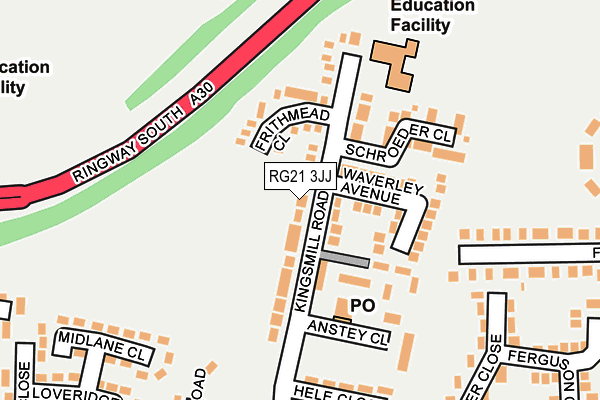 RG21 3JJ map - OS OpenMap – Local (Ordnance Survey)