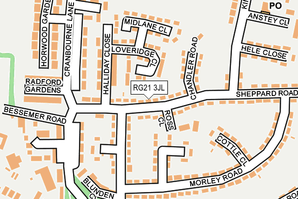 RG21 3JL map - OS OpenMap – Local (Ordnance Survey)