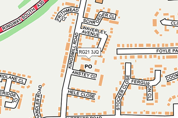 RG21 3JQ map - OS OpenMap – Local (Ordnance Survey)