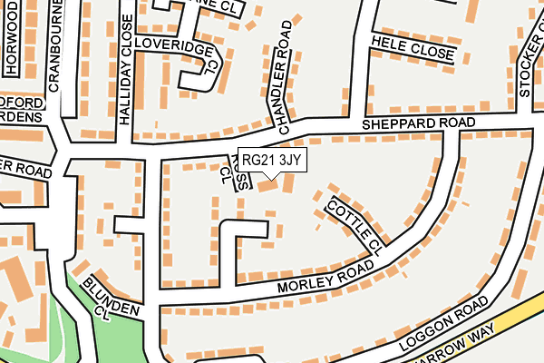 RG21 3JY map - OS OpenMap – Local (Ordnance Survey)