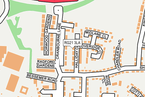RG21 3LA map - OS OpenMap – Local (Ordnance Survey)