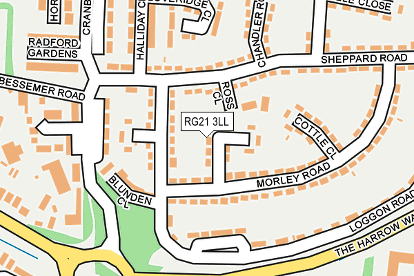 RG21 3LL map - OS OpenMap – Local (Ordnance Survey)