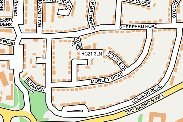 RG21 3LN map - OS OpenMap – Local (Ordnance Survey)