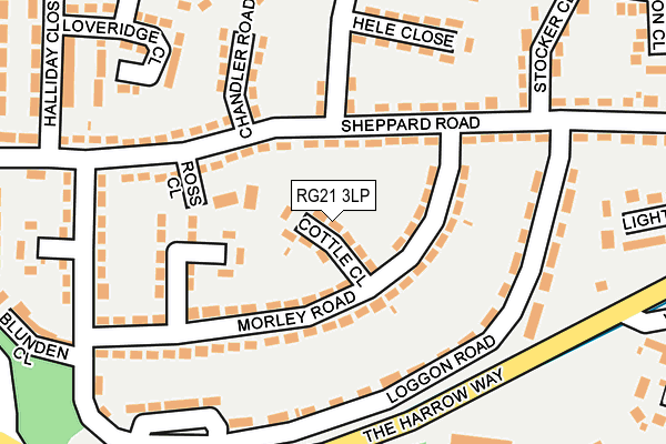 RG21 3LP map - OS OpenMap – Local (Ordnance Survey)