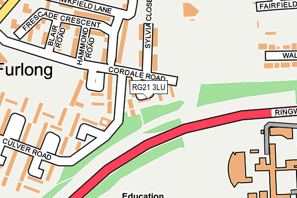 RG21 3LU map - OS OpenMap – Local (Ordnance Survey)