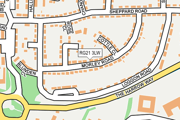 RG21 3LW map - OS OpenMap – Local (Ordnance Survey)
