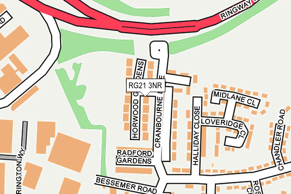 RG21 3NR map - OS OpenMap – Local (Ordnance Survey)