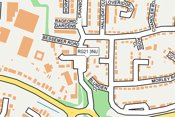 RG21 3NU map - OS OpenMap – Local (Ordnance Survey)