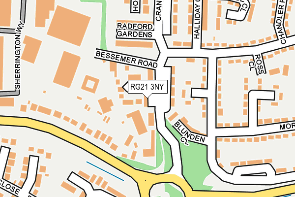 RG21 3NY map - OS OpenMap – Local (Ordnance Survey)