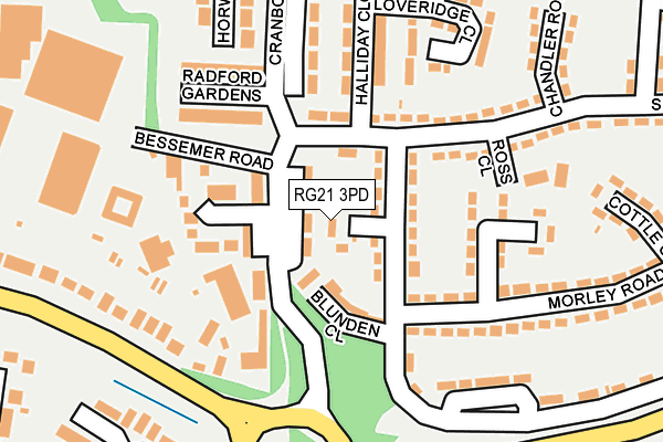 RG21 3PD map - OS OpenMap – Local (Ordnance Survey)