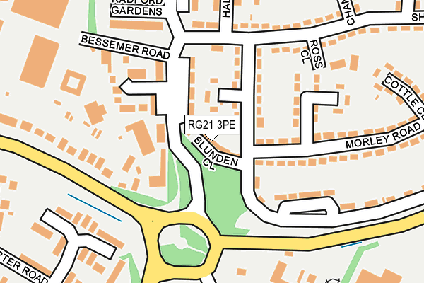 RG21 3PE map - OS OpenMap – Local (Ordnance Survey)