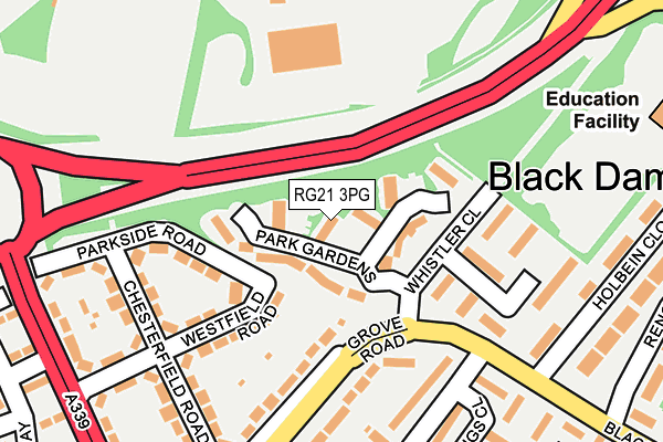 RG21 3PG map - OS OpenMap – Local (Ordnance Survey)