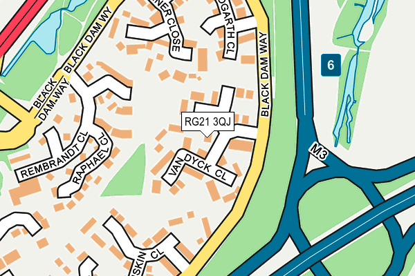 RG21 3QJ map - OS OpenMap – Local (Ordnance Survey)