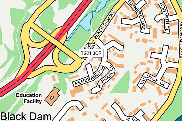 RG21 3QR map - OS OpenMap – Local (Ordnance Survey)
