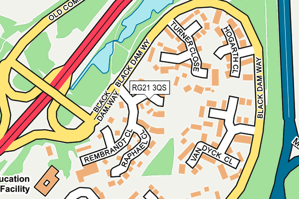RG21 3QS map - OS OpenMap – Local (Ordnance Survey)