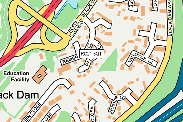 RG21 3QT map - OS OpenMap – Local (Ordnance Survey)