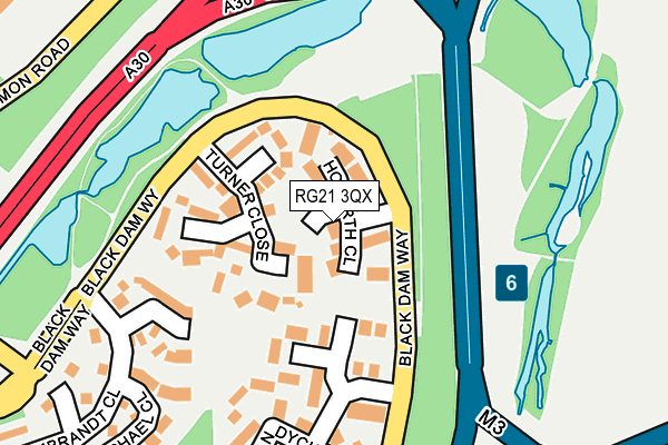 RG21 3QX map - OS OpenMap – Local (Ordnance Survey)