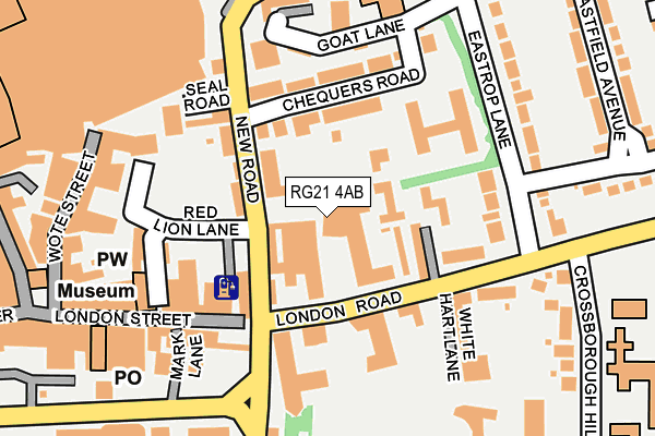 RG21 4AB map - OS OpenMap – Local (Ordnance Survey)