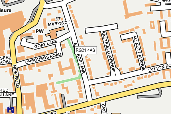 RG21 4AS map - OS OpenMap – Local (Ordnance Survey)