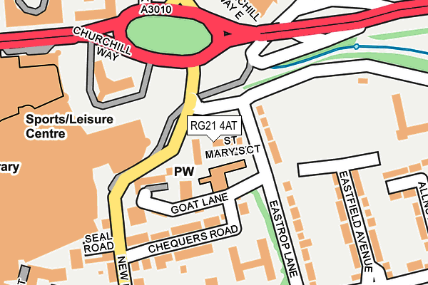 RG21 4AT map - OS OpenMap – Local (Ordnance Survey)