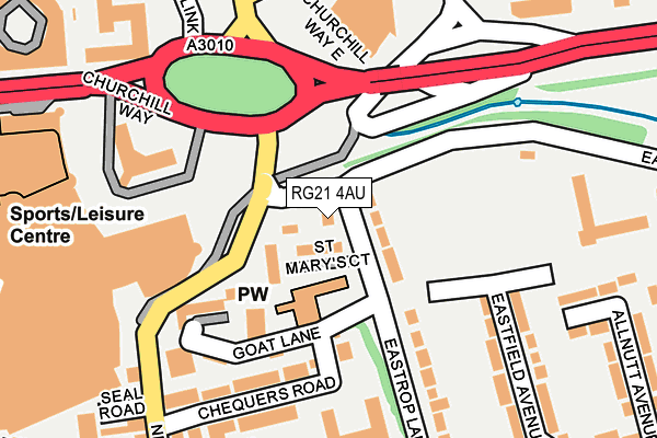 RG21 4AU map - OS OpenMap – Local (Ordnance Survey)