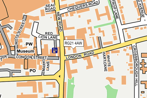 RG21 4AW map - OS OpenMap – Local (Ordnance Survey)
