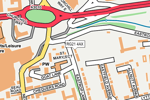 RG21 4AX map - OS OpenMap – Local (Ordnance Survey)