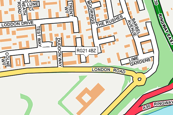 RG21 4BZ map - OS OpenMap – Local (Ordnance Survey)