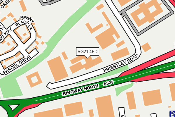 RG21 4ED map - OS OpenMap – Local (Ordnance Survey)