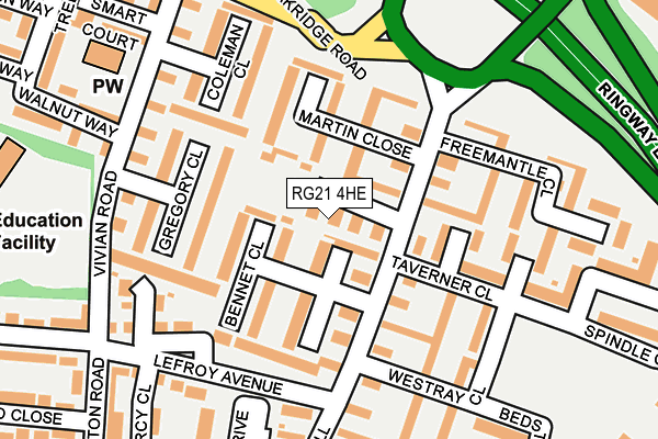 RG21 4HE map - OS OpenMap – Local (Ordnance Survey)