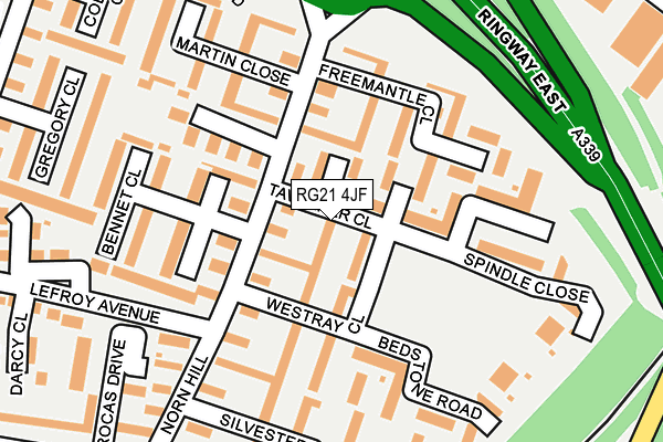 RG21 4JF map - OS OpenMap – Local (Ordnance Survey)