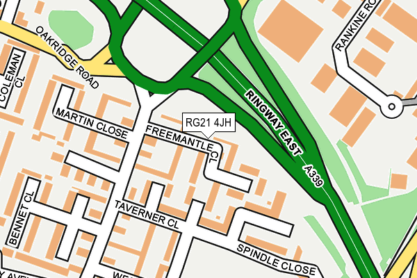 RG21 4JH map - OS OpenMap – Local (Ordnance Survey)