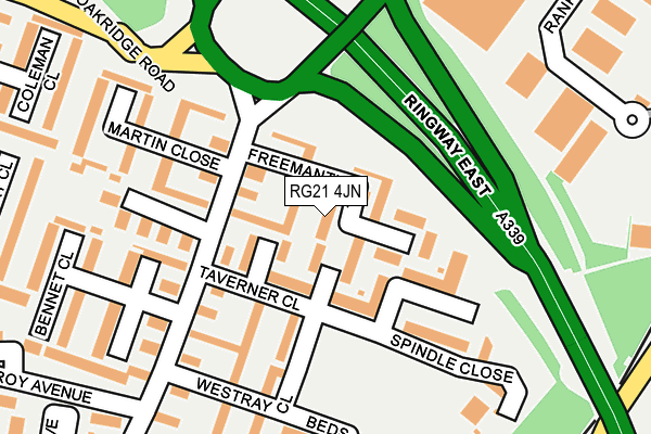 RG21 4JN map - OS OpenMap – Local (Ordnance Survey)