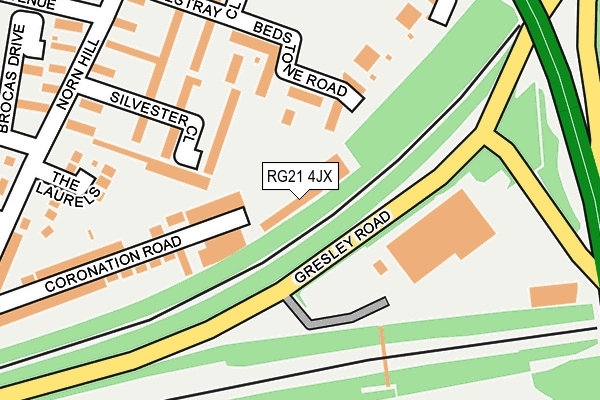 RG21 4JX map - OS OpenMap – Local (Ordnance Survey)