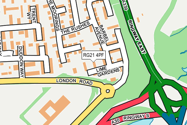 RG21 4PF map - OS OpenMap – Local (Ordnance Survey)