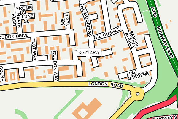 RG21 4PW map - OS OpenMap – Local (Ordnance Survey)