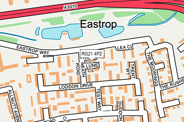 RG21 4PZ map - OS OpenMap – Local (Ordnance Survey)