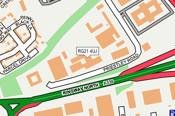 RG21 4UJ map - OS OpenMap – Local (Ordnance Survey)