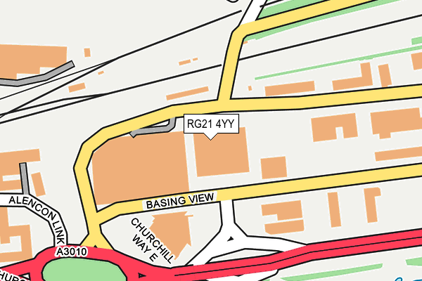 RG21 4YY map - OS OpenMap – Local (Ordnance Survey)