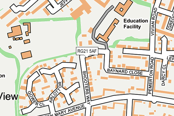 RG21 5AF map - OS OpenMap – Local (Ordnance Survey)