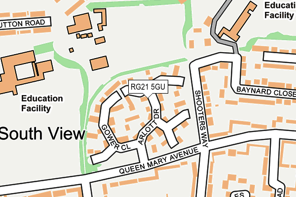 RG21 5GU map - OS OpenMap – Local (Ordnance Survey)