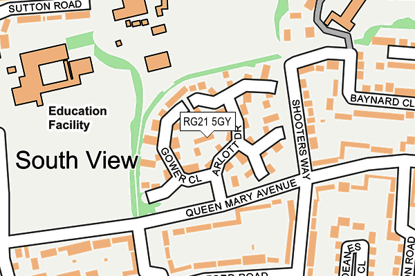 RG21 5GY map - OS OpenMap – Local (Ordnance Survey)