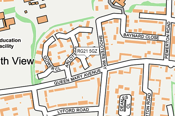 RG21 5GZ map - OS OpenMap – Local (Ordnance Survey)